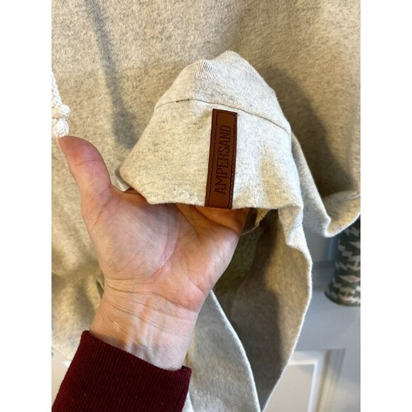 Ampersand Avenue Aztec Double Hooded Sweatshirt S Sweater Weather Green Oatmeal - Picture 8 of 9